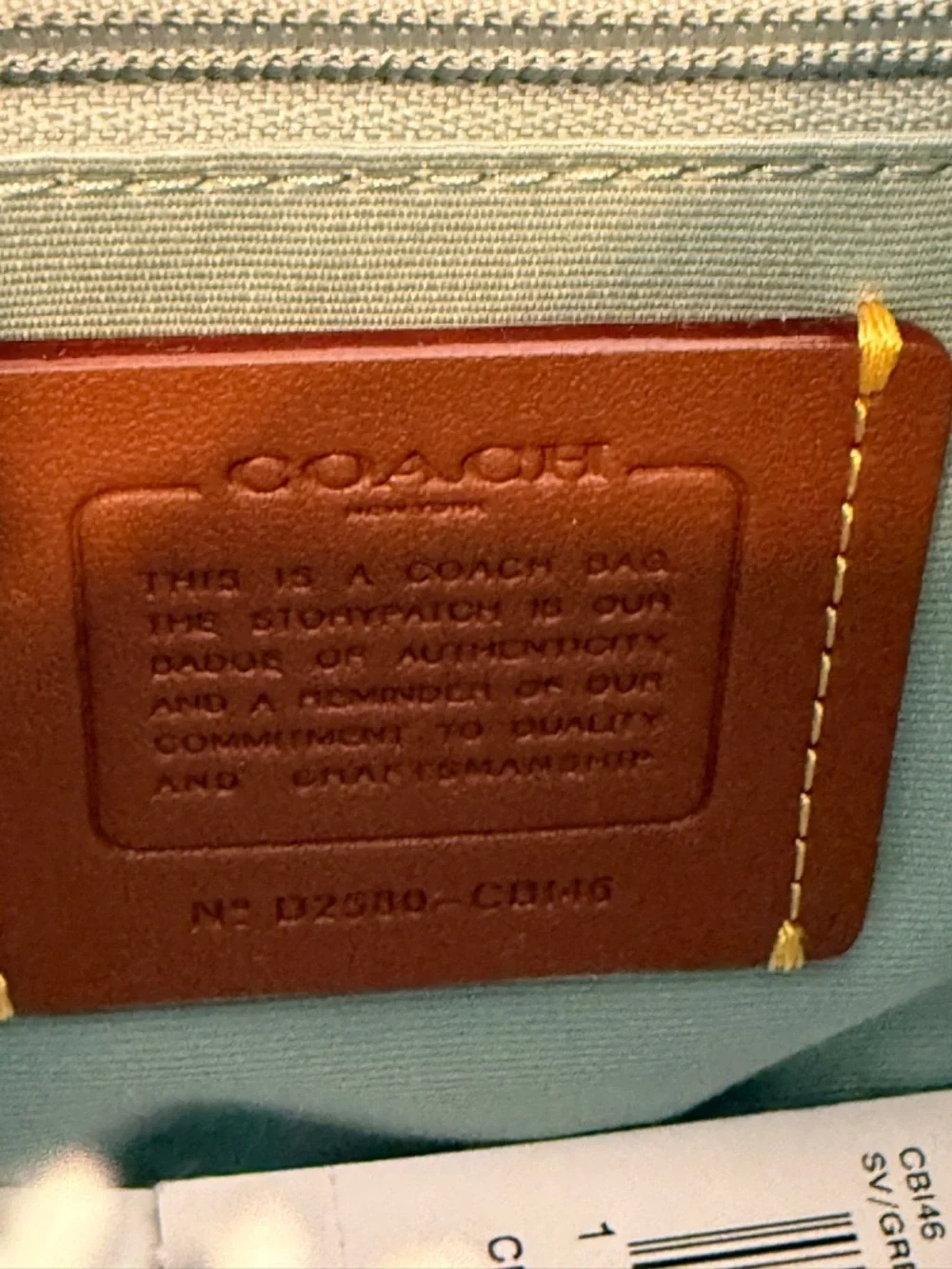 Coach Light Blue Quilted Leather Crossbody Bag with Tassel